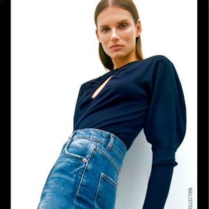NWT Zara Cut-Out Knit Sweater
